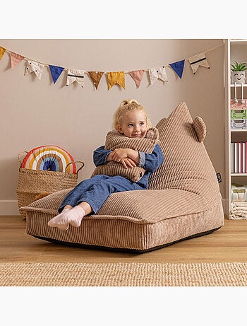 Puf sillón infantil con cojín a juego de pana - icon