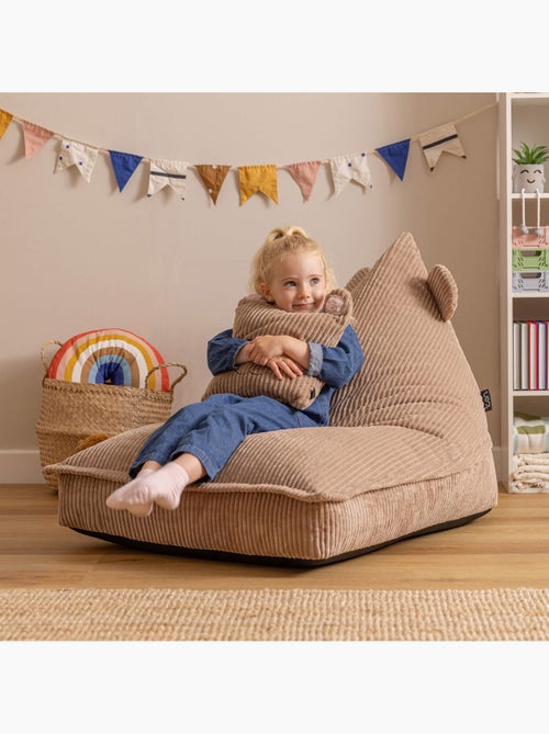 Puf sillón infantil con cojín a juego de pana - icon - Kiabi