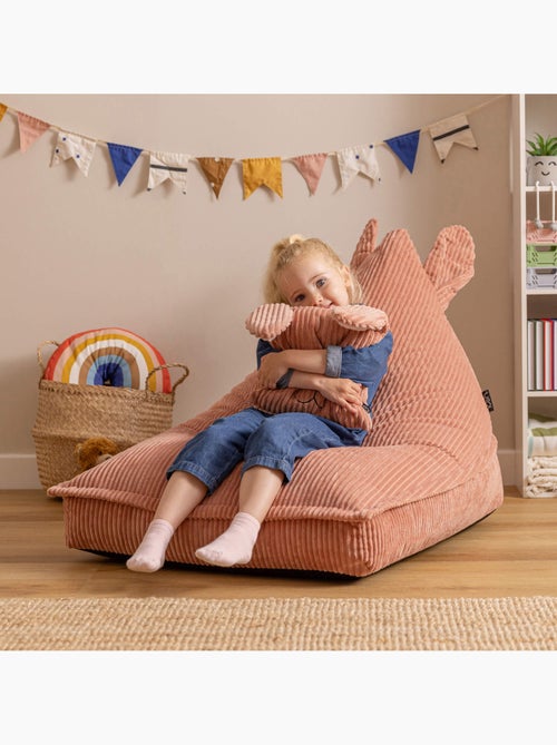 Puf sillón infantil con cojín a juego de pana - icon - Kiabi