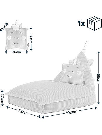 Puf sillón infantil con cojín a juego de pana - icon