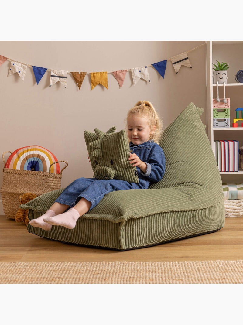 Puf sillón infantil con cojín a juego de pana - icon Verde - Kiabi