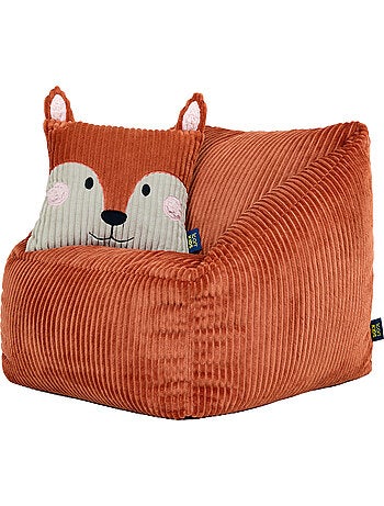 Puf sillón infantil con cojín de animal a juego de pana - icon