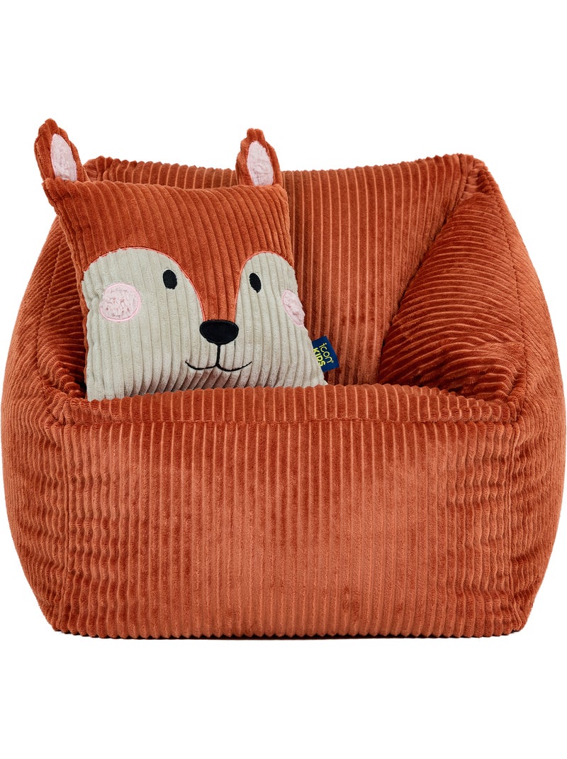 Puf sillón infantil con cojín de animal a juego de pana - icon Terracota - Kiabi