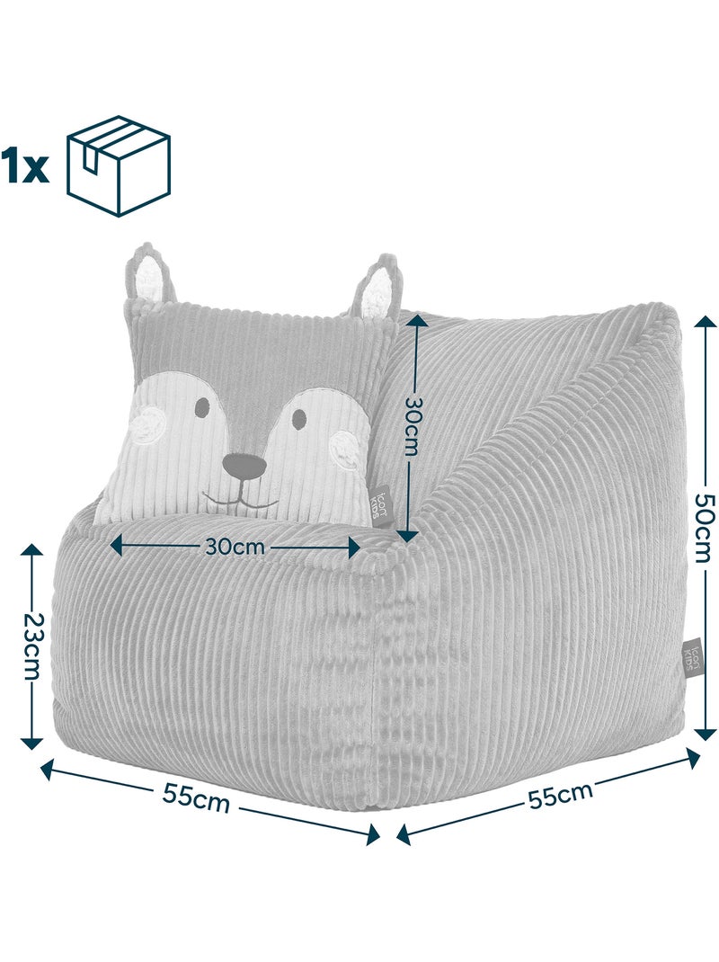 Puf sillón infantil con cojín de animal a juego de pana - icon Terracota - Kiabi