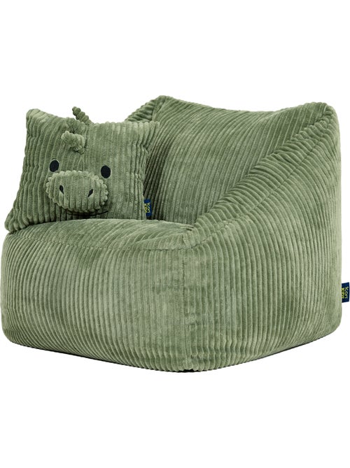 Puf sillón infantil con cojín de animal a juego de pana - icon - Kiabi