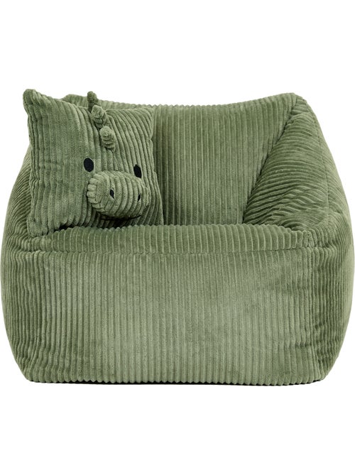 Puf sillón infantil con cojín de animal a juego de pana - icon - Kiabi