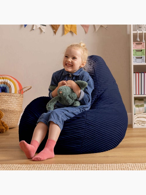 Puf sillón infantil con respaldo alto de pana - icon - Kiabi