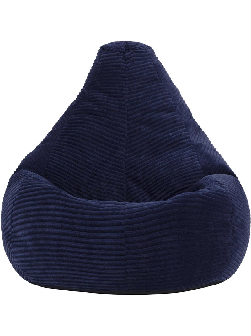 Puf sillón infantil con respaldo alto de pana - icon Azul marino - Kiabi
