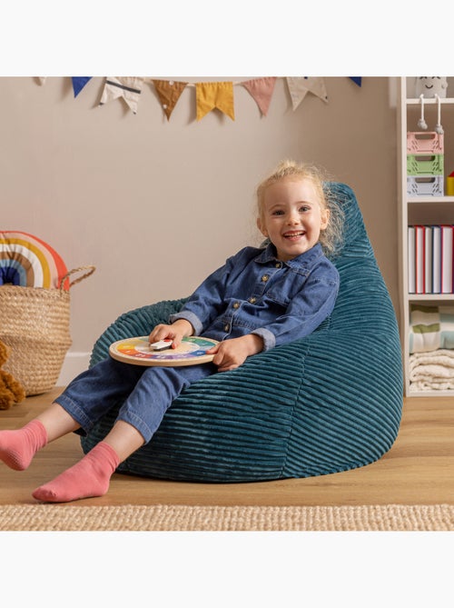 Puf sillón infantil con respaldo alto de pana - icon - Kiabi