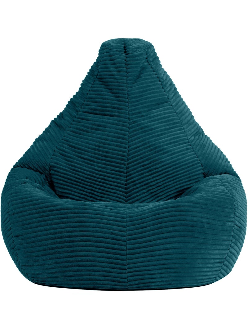 Puf sillón infantil con respaldo alto de pana - icon Azul petróleo - Kiabi