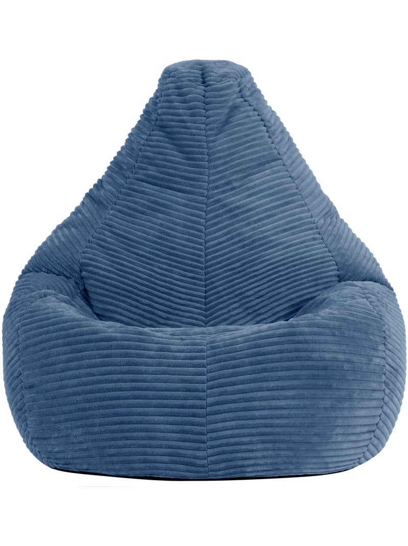 Puf sillón infantil con respaldo alto de pana - icon Azul vaquero - Kiabi