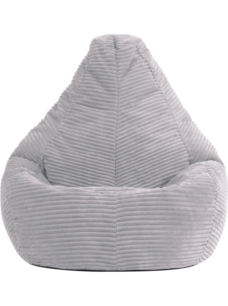Puf sillón infantil con respaldo alto de pana - icon Gris claro - Kiabi
