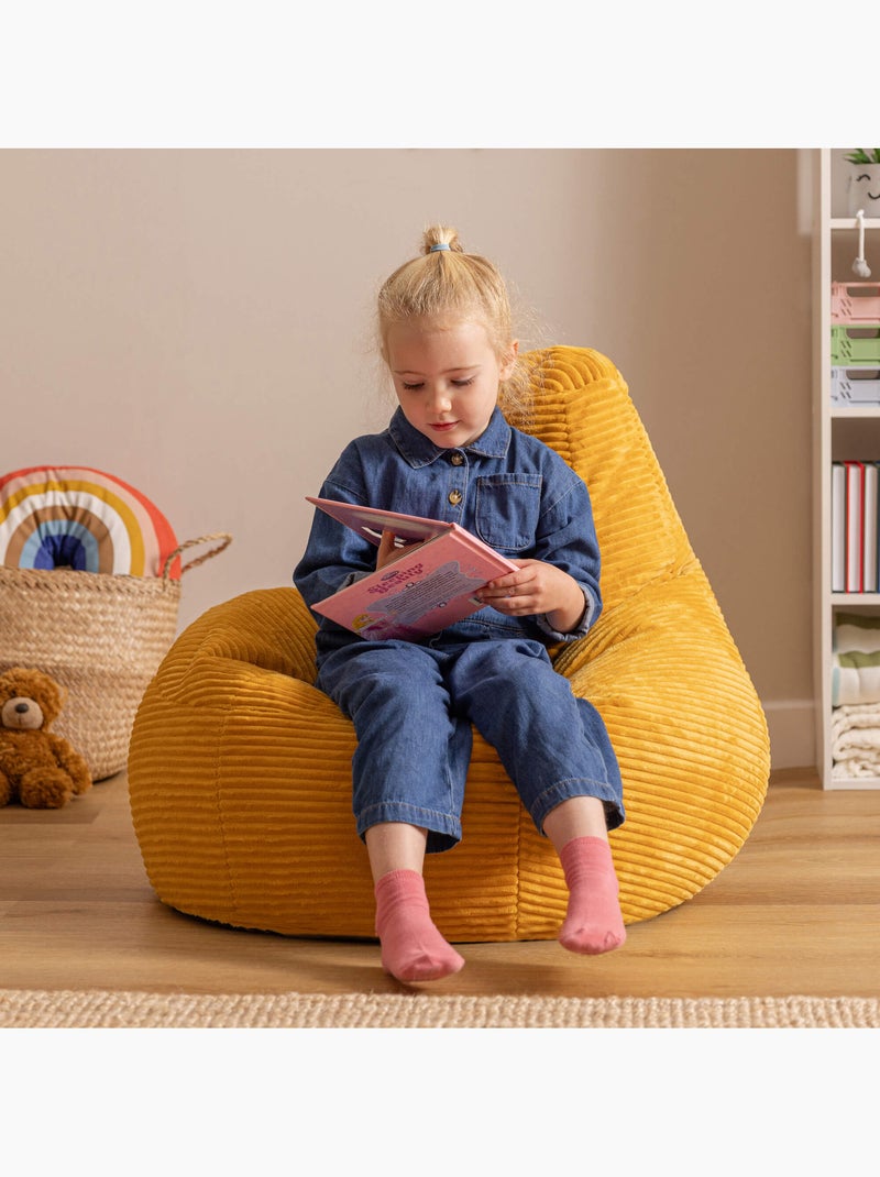 Puf sillón infantil con respaldo alto de pana - icon Lino - Kiabi