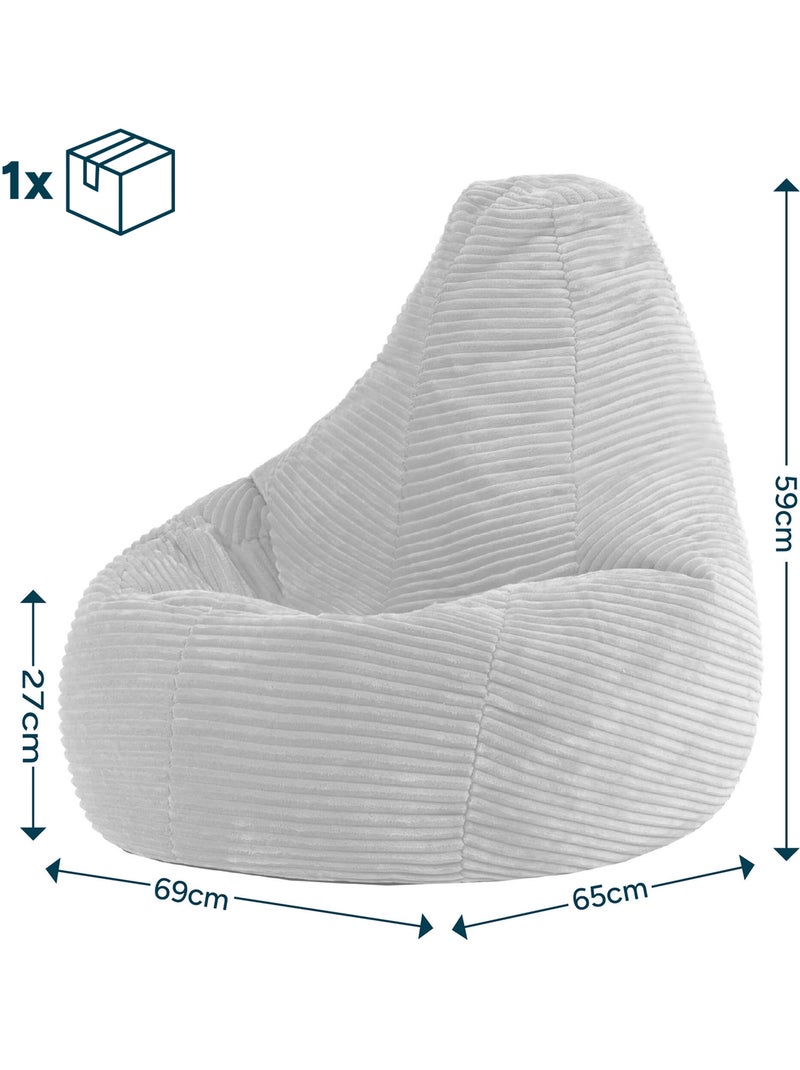 Puf sillón infantil con respaldo alto de pana - icon Lino - Kiabi
