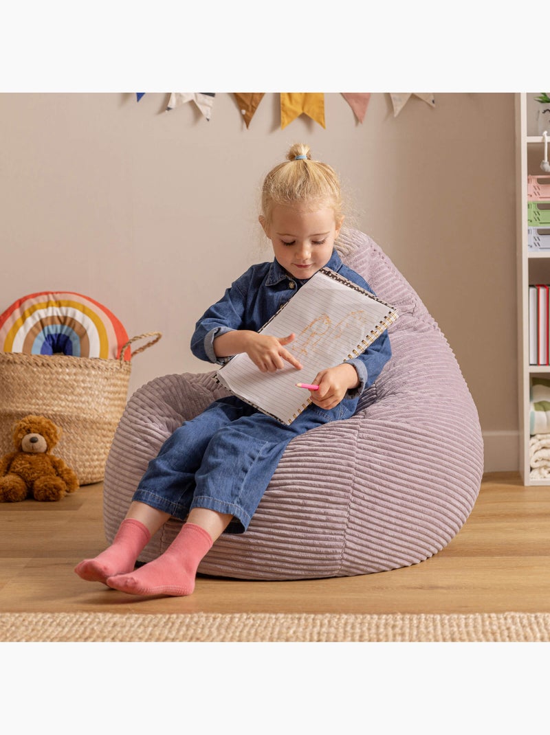 Puf sillón infantil con respaldo alto de pana - icon Malva lila - Kiabi
