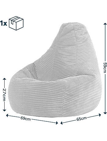 Puf sillón infantil con respaldo alto de pana - icon