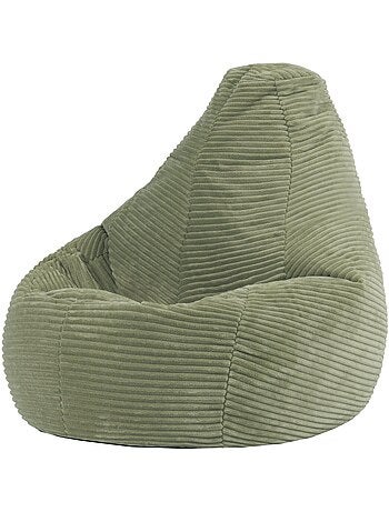 Puf sillón infantil con respaldo alto de pana - icon