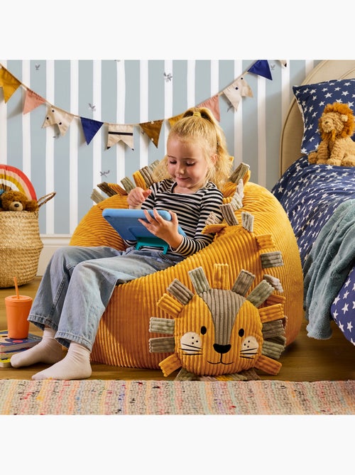 Puf sillón infantil de pana con cojín de animal - icon - Kiabi