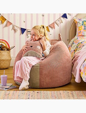 Puf sillón infantil de pana con cojín de animal - icon