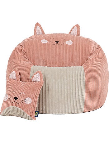 Puf sillón infantil de pana con cojín de animal - icon
