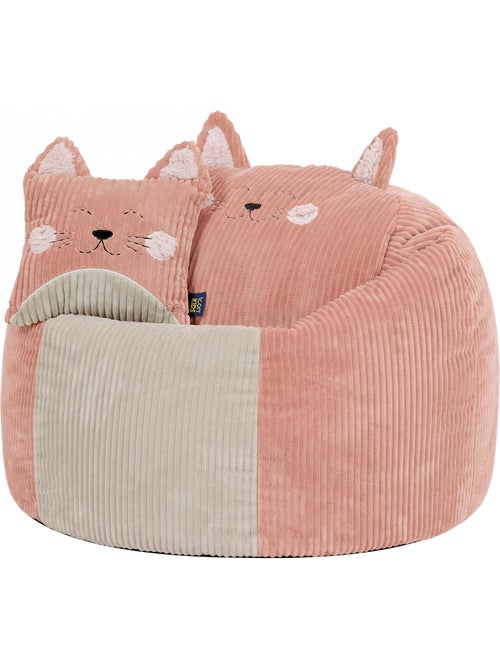 Puf sillón infantil de pana con cojín de animal - icon - Kiabi
