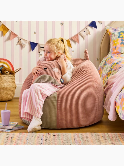 Puf sillón infantil de pana con cojín de animal - icon - Kiabi