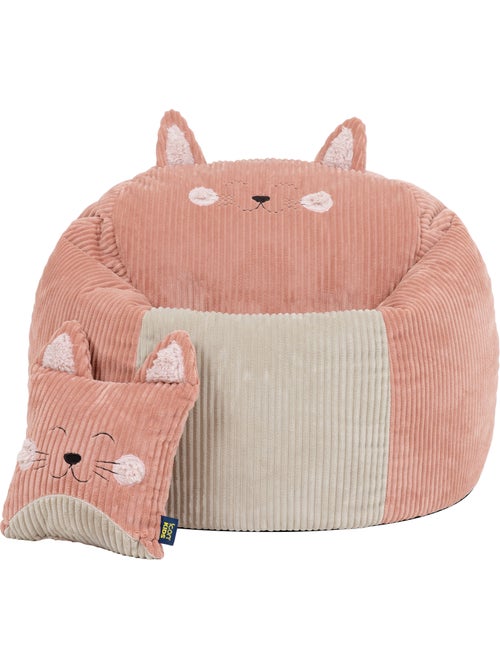 Puf sillón infantil de pana con cojín de animal - icon - Kiabi