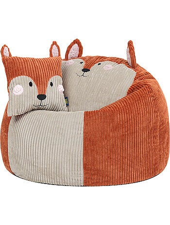 Puf sillón infantil de pana con cojín de animal - icon