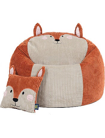 Puf sillón infantil de pana con cojín de animal - icon