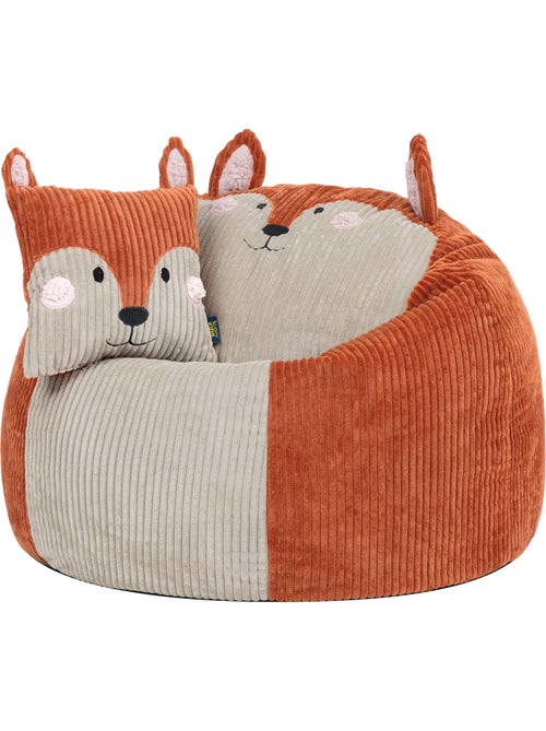 Puf sillón infantil de pana con cojín de animal - icon - Kiabi