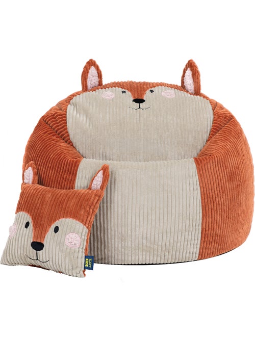 Puf sillón infantil de pana con cojín de animal - icon - Kiabi