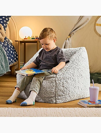 Puf sillón infantil de tejido de peluche suave - icon