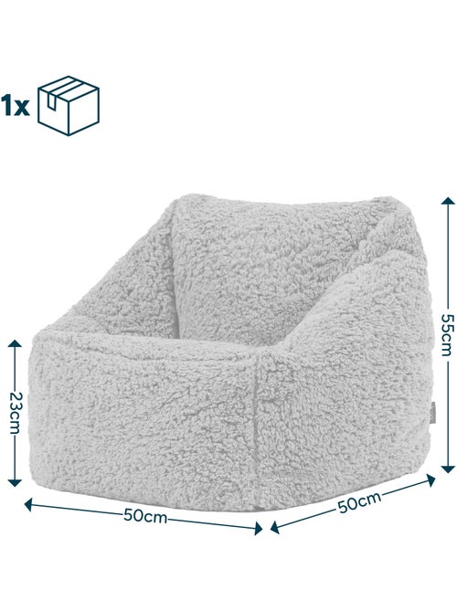 Puf sillón infantil de tejido de peluche suave - icon - Kiabi
