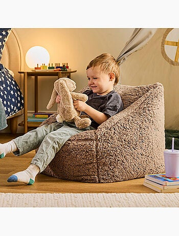 Puf sillón infantil de tejido de peluche suave - icon