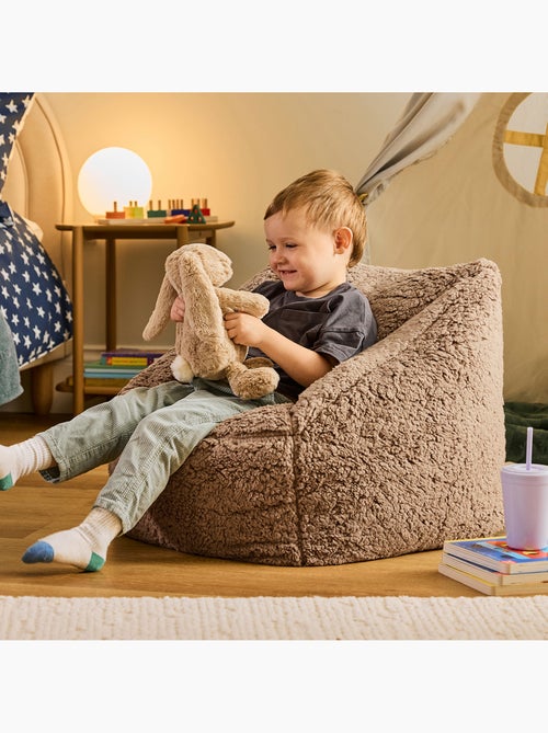 Puf sillón infantil de tejido de peluche suave - icon - Kiabi