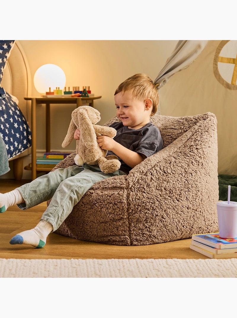 Puf sillón infantil de tejido de peluche suave - icon Marrón - Kiabi