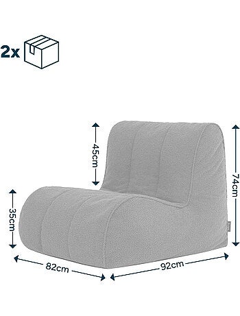 Puf sillón tipo butaca, sillón de suelo swoop de tejido bouclé - icon