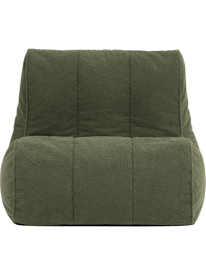 Puf sillón tipo butaca, sillón de suelo swoop de tejido bouclé - icon Verde oliva - Kiabi