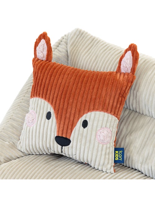 Puf sofá infantil con cojín de animal a juego de pana - icon - Kiabi
