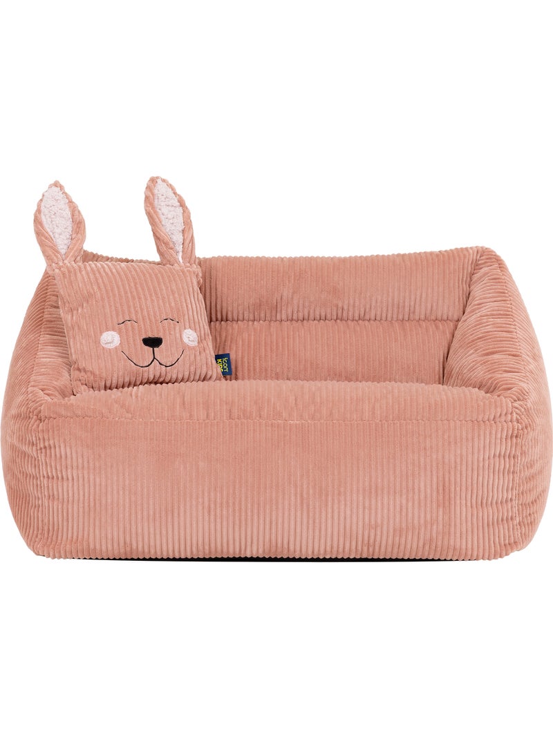 Puf sofá infantil con cojín de animal a juego de pana - icon Rosa claro - Kiabi