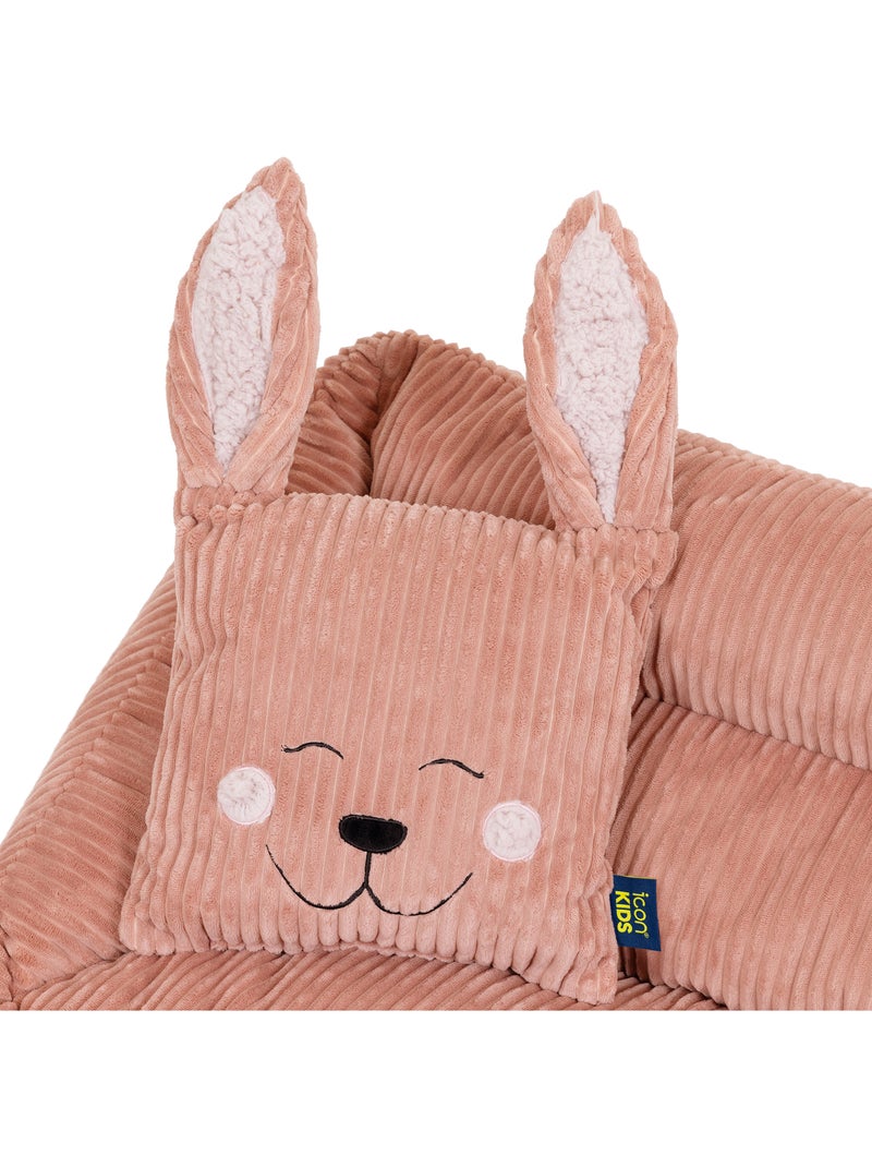 Puf sofá infantil con cojín de animal a juego de pana - icon Rosa claro - Kiabi