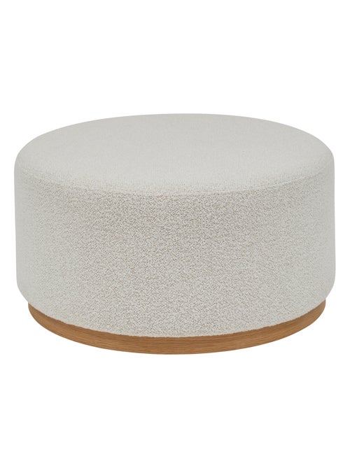 Puf XL redondo de tela bouclé con base de madera - Kiabi Puf XL redondo de tela bouclé con base de madera - Kiabi