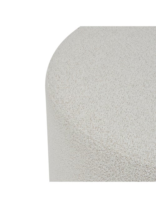 Puf XL redondo de tela bouclé con base de madera - Kiabi Puf XL redondo de tela bouclé con base de madera - Kiabi