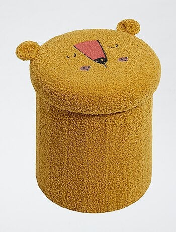 Puf y caja de almacenamiento en malla bucle con diseño de león