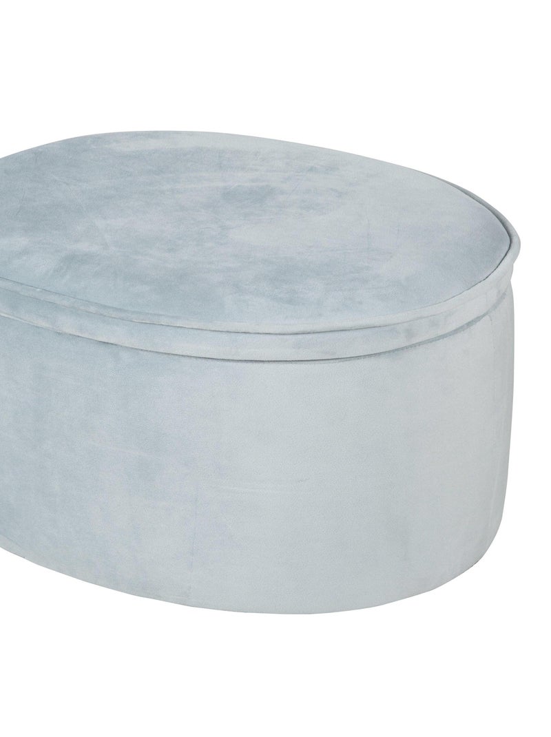 Puff baúl ovalado en terciopelo - ROBA 'lil sofa' Azul claro - Kiabi