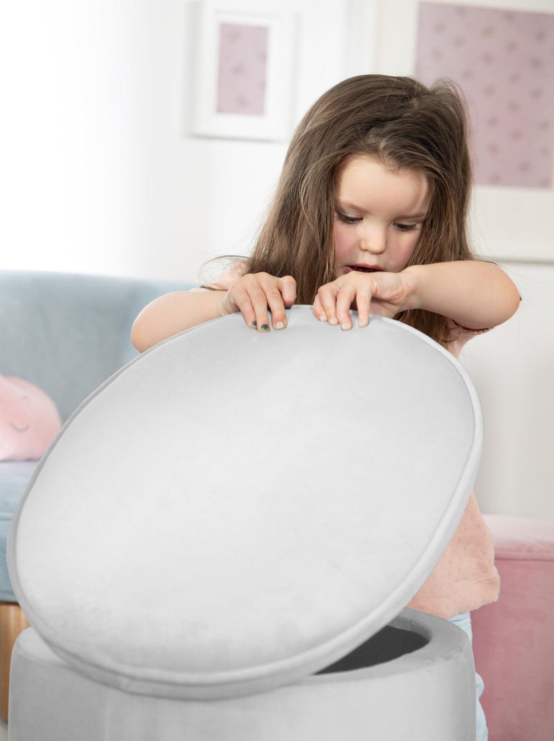 Puff baúl ovalado en terciopelo - ROBA 'lil sofa' Gris - Kiabi