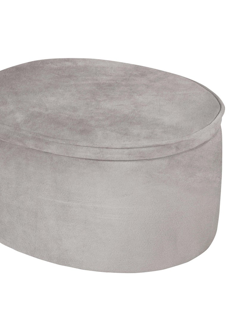 Puff baúl ovalado en terciopelo - ROBA 'lil sofa' Gris - Kiabi