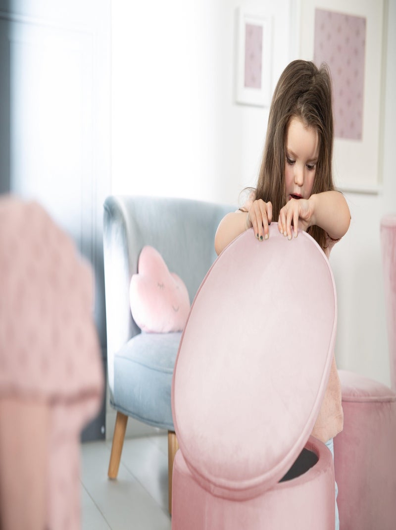 Puff baúl ovalado en terciopelo - ROBA 'lil sofa' Rosa - Kiabi