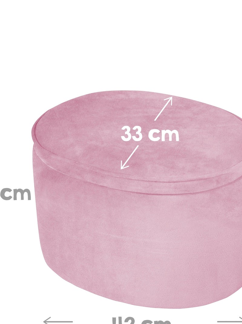 Puff baúl ovalado en terciopelo - ROBA 'lil sofa' Rosa - Kiabi