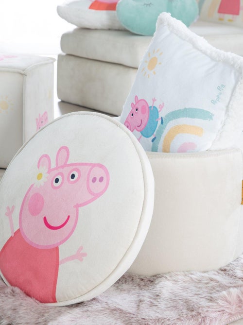 Puff baúl redondo para bebé en terciopelo 'Roba Peppa Pig' - Kiabi